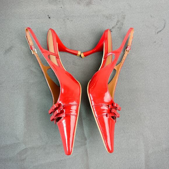 Reformation Noreen Red Slingback Heels Size 7.5 3” Heel - Picture 9 of 9